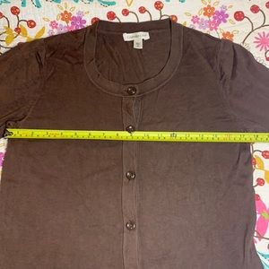 Brown silk cardigan 3/4 sleeves and tank top